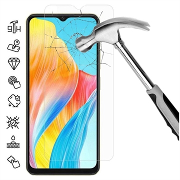 Oppo A18 Skærmbeskyttelse Hærdet Glas - 9H - Case Friendly - Klar