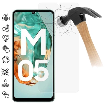 Samsung Galaxy M05 Skærmbeskyttelse Hærdet Glas - Case Friendly - Gennemsigtig