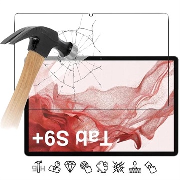 Samsung Galaxy Tab S9+/S8+ Skærmbeskyttelse Hærdet Glas - 9H - Case Friendly - Klar