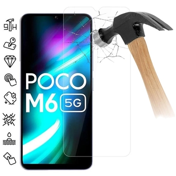 Xiaomi Poco M6 Skærmbeskyttelse Hærdet Glas - 9H - Case Friendly - Klar