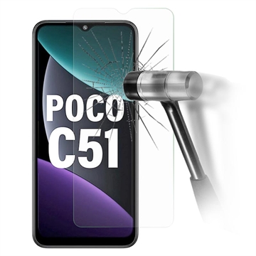 Xiaomi Poco C51 Skærmbeskyttelse Hærdet Glas - 9H, 0.3mm - Klar