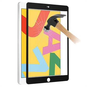 iPad 10.2 2019/2020 Hærdet Panserglas skærmbeskyttelse - 9H, 0.25mm - Sort
