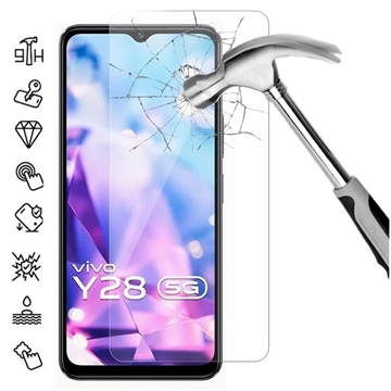vivo Y28 Skærmbeskyttelse Hærdet Glas - 9H, 0.3mm - Case Friendly - Klar