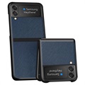 Textured Samsung Galaxy Z Flip3 5G Hybrid Cover - Blå