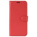 Samsung Galaxy A6+ (2018) Flip Cover med Kortholder - Rød