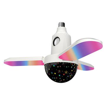 Sammenklappelig LED-loftslampe med tre blade og Bluetooth-højttaler - Stjernehimmel