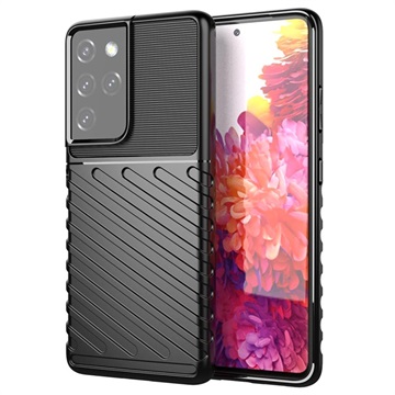 Thunder Series Samsung Galaxy S21 Ultra 5G TPU Cover - Sort