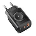 Toocki TCT20-21EU 3-i-1 GaN-oplader - USB-C/USB-A - Sort