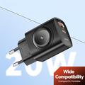 Toocki TCT20-21EU 3-i-1 GaN-oplader - USB-C/USB-A - Sort