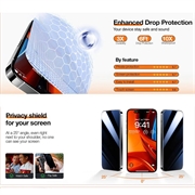 iPhone 16 Torras GlassGo Privacy Skærmbeskyttelse Hærdet Glas med Automatisk Justeringsramme