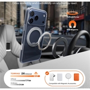 iPhone 17 Pro Max Torras O Fitness Cover med 360 kickstand - MagSafe-kompatibel - Gennemsigtig