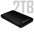 Transcend StoreJet 25A3 USB 3.1 Gen 1 Ekstern Harddisk - 2TB - Sort