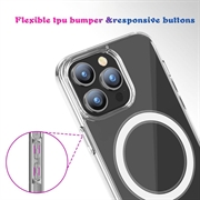 iPhone 15 Pro Max Hybrid Cover - MagSafe Kompatibel - Gennemsigtig