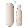 5-foldet mini-paraply til rejser med UV-beskyttelse - beige