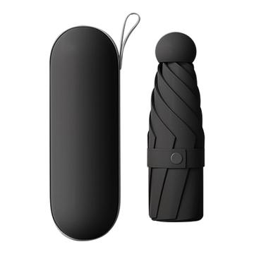 5-foldet mini-paraply til rejser med UV-beskyttelse - sort