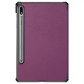 Tri-Fold Series Samsung Galaxy Tab S7/S8 Folio Taske - Lilla