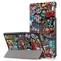 Tri-Fold Series Samsung Galaxy Tab S5e Smart Folio Taske - Graffiti