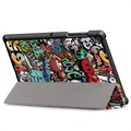 Tri-Fold Series Samsung Galaxy Tab S5e Smart Folio Taske - Graffiti
