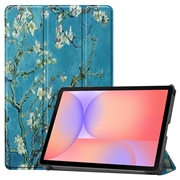 Samsung Galaxy Tab S10 Lite Tri-Fold Series Smart Folio-etui - Hvide blomster