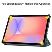 Samsung Galaxy Tab S10 Lite Tri-Fold Series Smart Folio-etui - Hvide blomster