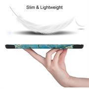 Samsung Galaxy Tab S10 Lite Tri-Fold Series Smart Folio-etui - Hvide blomster