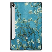 Samsung Galaxy Tab S10 Lite Tri-Fold Series Smart Folio-etui - Hvide blomster