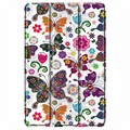 Tri-Fold Series Samsung Galaxy Tab S7 FE Smart Folio Cover - Sommerfugle / Blomster