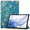 Samsung Galaxy Tab S9 Tri-Fold Series Smart Folio Cover - Hvid Blomster