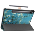 Samsung Galaxy Tab S9 Tri-Fold Series Smart Folio Cover - Hvid Blomster
