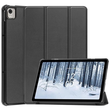Tri-Fold Series Nokia T21 Smart Folio Cover - Sort