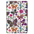 Tri-Fold Series Samsung Galaxy Tab S7/S8 Smart Folio Cover - Sommerfugle / Blomster