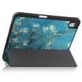 Tri-Fold Series iPad (2022) Smart Folio Cover - Hvide blomster