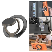 Tredobbelt foldbar MagSafe-ring med stativ til telefon - sort