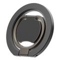 Tredobbelt foldbar MagSafe-ring med stativ til telefon - sort