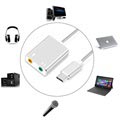 USB-C / AUX Hovedtelefoner & Mikrofon Audio Adapter - Sølv