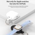 U16 til Apple Watch AirPods Smartwatch-oplader Mini magnetisk trådløs opladningsplade med Type-C-stik - sort