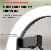 UN-700 10\'\' LED Ring Light med stativ Sound Card Tray og 3 telefonholdere til Selfie YouTube Video Photography Makeup