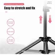 UN-700 10\'\' LED Ring Light med stativ Sound Card Tray og 3 telefonholdere til Selfie YouTube Video Photography Makeup