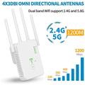 UNT-10 Dual-Band WiFi Booster / Router 1200Mbps - EU-stik - Hvid