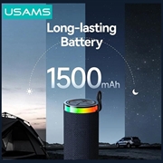 USAMS YX018 bærbar Bluetooth 5.4-højttaler - RGB-lys, 10W lyd - sort