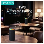 USAMS YX018 bærbar Bluetooth 5.4-højttaler - RGB-lys, 10W lyd - sort