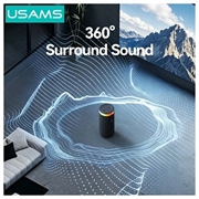 USAMS YX018 bærbar Bluetooth 5.4-højttaler - RGB-lys, 10W lyd - sort