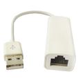 USB-A 2.0 til RJ45 Ethernet Adapter Kabel - Hvid