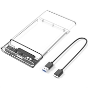 USB 3.0 2.5" SATA HDD/SSD harddiskkabinet - Transparent