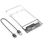 USB 3.0 2.5" SATA HDD/SSD harddiskkabinet - Transparent