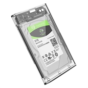 USB 3.0 2.5" SATA HDD/SSD harddiskkabinet - Transparent
