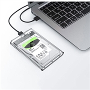 USB 3.0 2.5" SATA HDD/SSD harddiskkabinet - Transparent