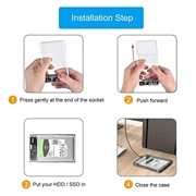 USB 3.0 2.5" SATA HDD/SSD harddiskkabinet - Transparent