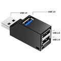 USB 3.0 Hub Splitter 1x3 - 1x USB 3.0, 2x USB 2.0 - Sort