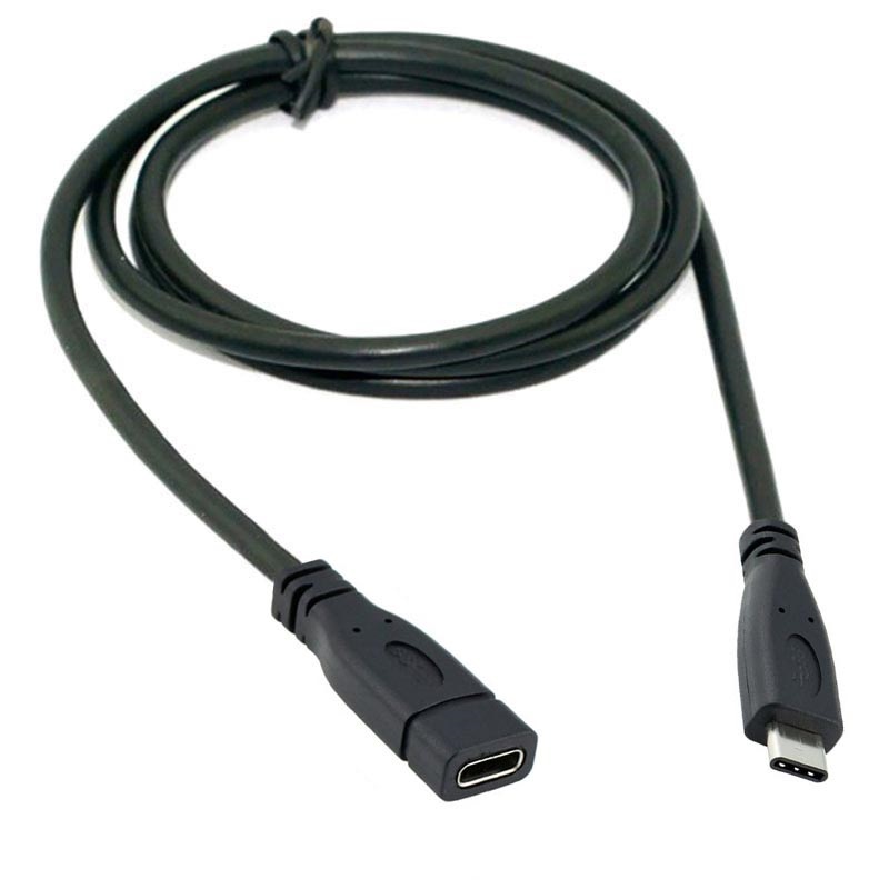 frakke elevation Ensomhed USB 3.1 Type-C / USB 3.1 Type-C Forlængerkabel - Sort